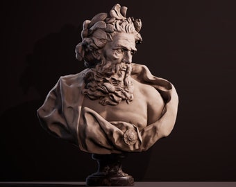 3d stl bust of neptune drawing model-3d relief stl file-3d printer and printing files-cnc router file-wood working-stl for printing, decor