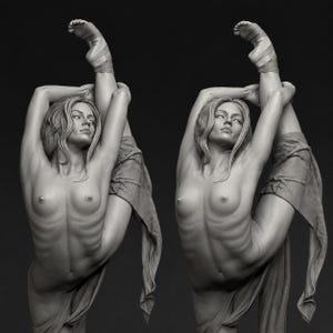 Plik rysunku 3D STL nagiej baletnicy, plik rysunku cyfrowego, pliki do druku drukarki 3D, pliki STL dla drukarki 3D, pliki dla drukarki 3D, naga
