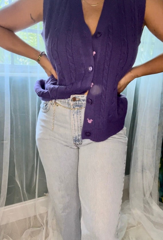 Disney Vest - Vintage Purple Sara Morgan Sweater V