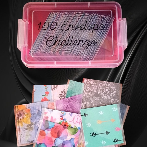 100 Envelope Challenge, 52 week challenge, ENVELOPE Challenge, Savings Challenge, Cash Envelope Box, Weekly Challenge, Savings Box