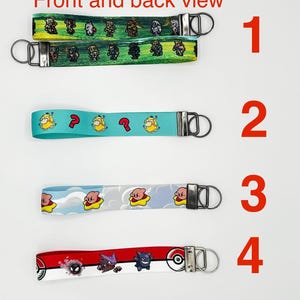 Handmade Anime, Video Game, TCG Inspired Lanyard, wristlet keychain, Key Fob, Gift Idea