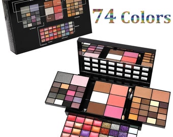 74 Colors Makeup Set Lip Gloss Blush Eyeshadow Highlight Combination Plate Wholesale Makeup Set