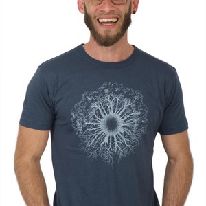 Organic men's t-shirt made of bamboo viscose and organic cotton with WoodenIris tree motif for everyday sports and outdoors image 3