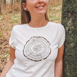 Women&#39;s Shirt Treeslice made of organic cotton / T-Shirt Organic Cotton Tree of Life