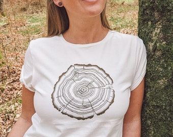 Women's Treeslice shirt made from organic cotton / Organic Cotton Tree of Life T-shirt