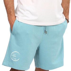 Jogger Shorts aus Biobaumwolle mit Logo - Motiv "Circle" Unisex in Türkis