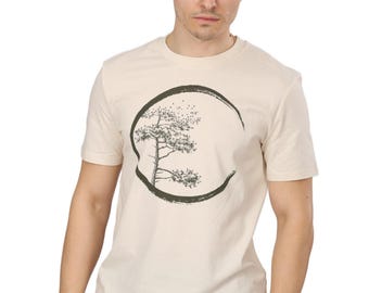 Men's shirt YinYang Tree Desert Dust made of organic cotton / T-shirt Organic Cotton Tree of Life