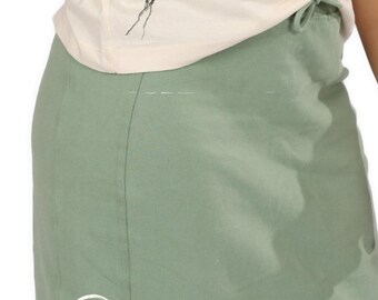 Organic cotton sweat skirt with logo - "Circle" motif, women's, in turquoise
