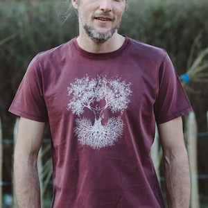 Organic T-shirt men made of organic cotton with fusion tree motif for everyday leisure and outdoor image 1