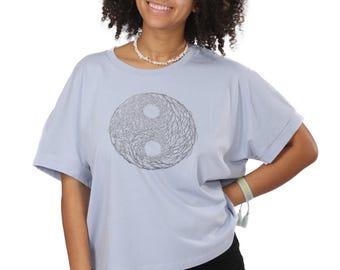 Eco-Friendly Organic Cotton T-Shirt, YinYang Design (Women’s Oversize Fit)
