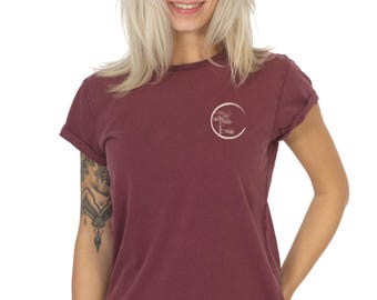 Women's Basic Logo Shirt "Circle" Washed Blue made of organic cotton / T-Shirt Organic Cotton Tree of Life