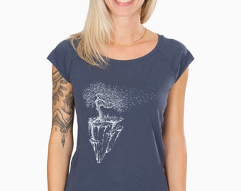 Organic T-shirt "Maple Island" women's made of bamboo and organic cotton with Ginko design for outdoor and leisure