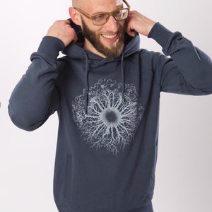 Hoodie sweater for men and women made of organic cotton with tree motif as a Christmas gift Organic Cotton Unisex Hoodie Tree Christmas Gift image 6