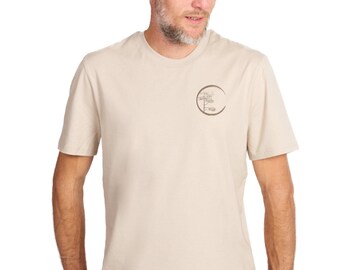 Organic Cotton Men's T-Shirt: Basic logo shirt desert dust with chest motif "Circle"