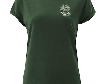 Women's Basic Logo Shirt "Olive" Washed Green made of organic cotton / T-Shirt Organic Cotton Tree of Life