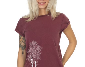 Women's Birch Shirt made of organic cotton / Organic Cotton Tree of Life Birch T-Shirt