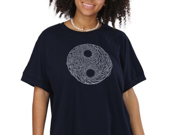 Eco-Friendly Organic Cotton T-Shirt, YinYang Design (Women’s Oversize Fit)