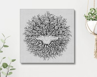 Leinwand Canvas "Ascension" Fineliner-Zeichnung Kunst Home Wohnzimmer