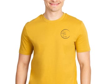 Organic Cotton Men's T-Shirt: Basic logo shirt ocre yellow with chest motif "Circle"