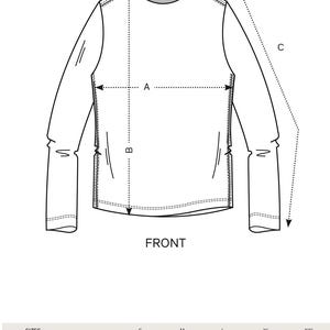 the front and back of a long sleeved shirt