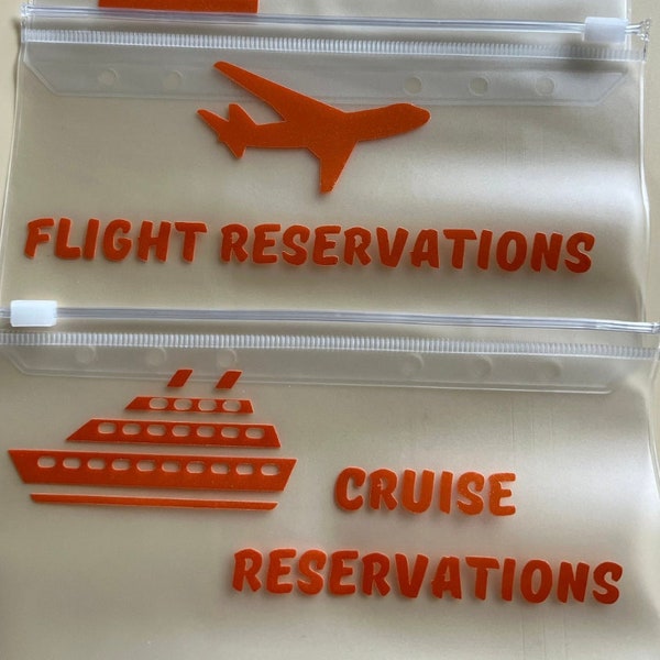 Cruise/Vacation Binder Zipper Envelopes ONLY! (NO Binder Included).