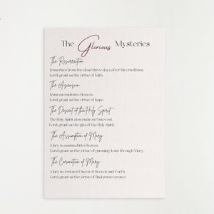 Glorious Mysteries of the Rosary Print - Digital Download