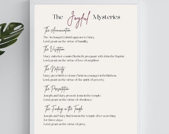 Joyful Mysteries of the Rosary Print - Digital Download