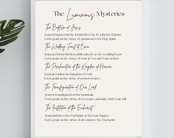Luminous Mysteries of the Rosary Print - Digital Download