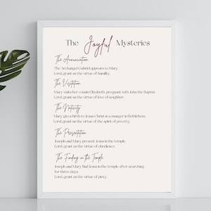 Joyful Mysteries of the Rosary Print - Digital Download