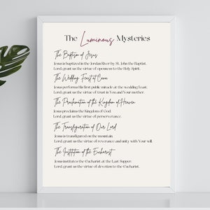 Luminous Mysteries of the Rosary Print - Digital Download
