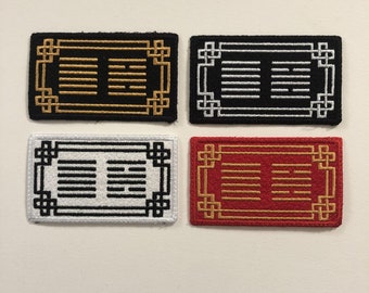 I Ching Custom Hexagram Embroidered Sew & Iron-on Patch (2 patch sets)
