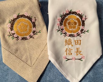 Custom Japanese Family Kamon Embroidered Dinner Napkins