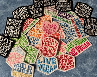 Veganism & Animal Rights Activism Patches. Various sizes