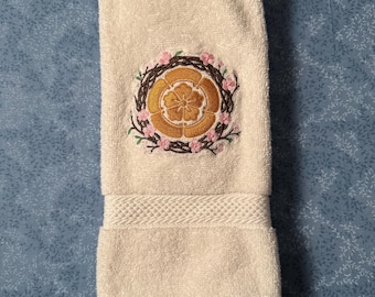 Custom Japanese Kamon Crest Embroidered Hand Towels