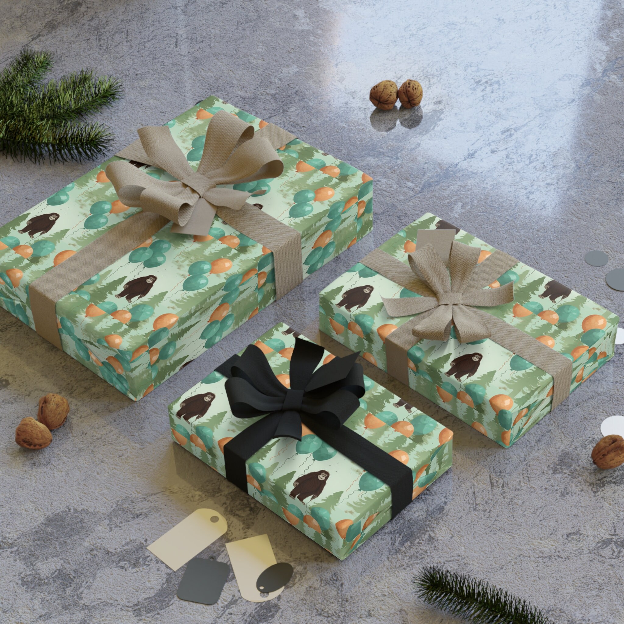 bigfoot birthday Wrapping Paper Rolls, 1pc