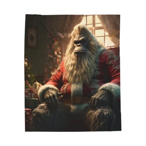 Bigfoot fun Christmas Blanket