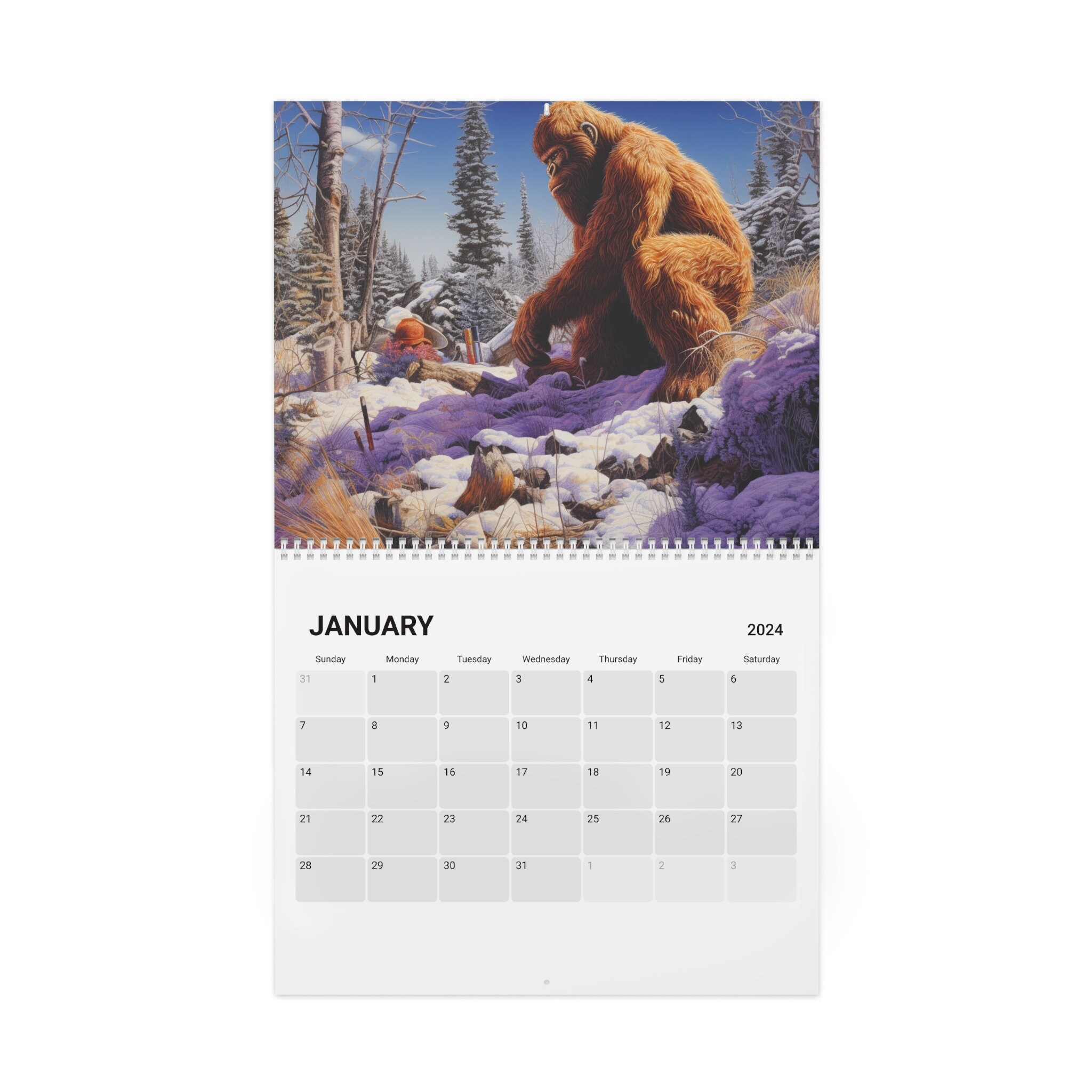Bigfoot Calendar 2024 Etsy