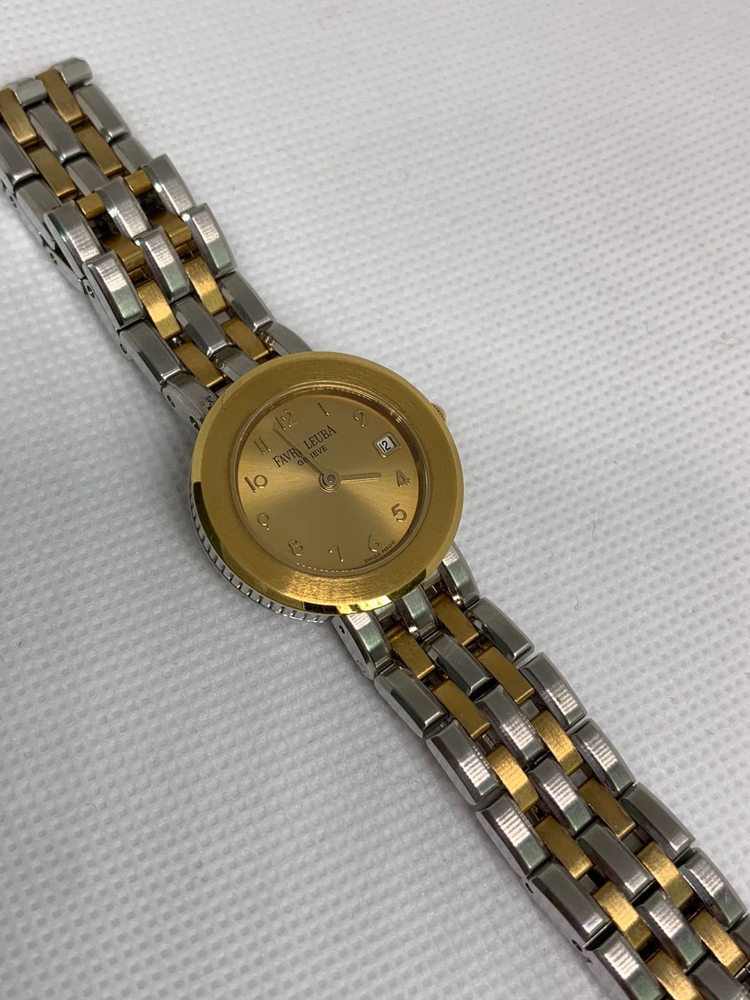 Vintage Favre Leuba Geneve Golden Dial 2/tone Ladies Watch - Etsy