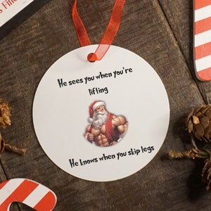 Gym Bro Christmas Ornament, Powerlifting Ornament, Gym Christmas Ornament, Fitness Ornament, Weight Lifter Ornament, Weightlifting Gift image 1
