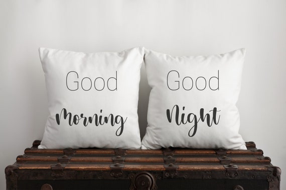 good morning good night pillows