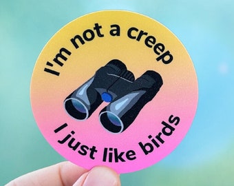 Birder Binoculars Sticker | Funny gift for naturalists, bird lovers, and wildlife biologists. Perfect for laptops, water bottles, notebooks