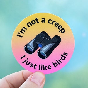 Birder Binoculars Sticker | Funny gift for naturalists, bird lovers, and wildlife biologists. Perfect for laptops, water bottles, notebooks