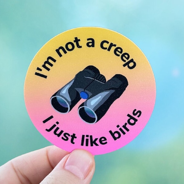 Birder Binoculars Sticker | funny gift for naturalists, bird lovers, and wildlife biologists