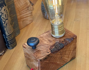 Live Edge Maple Lamp 3 way touch lamp.