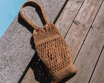 Macrame Raffia Boho Bag: Handmade Beach Bag