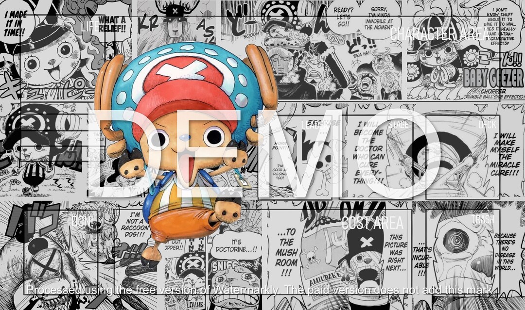 Tony Tony Chopper One Piece TCG Playmat manga Black and White Etsy