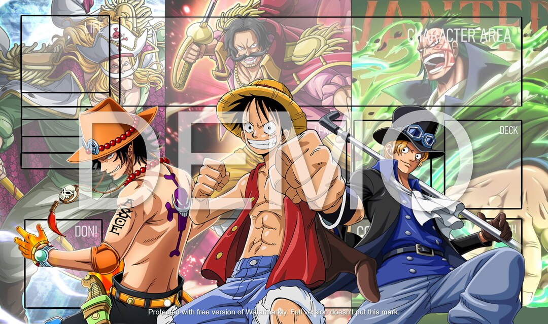 ASL One Piece TCG Playmat ace Sabo Luffy Etsy