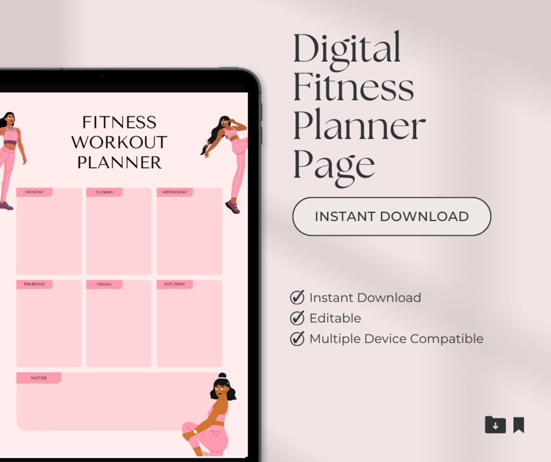 Digital Workout Tracker 2024 2025 Weekly Planner Daily Planner iPad