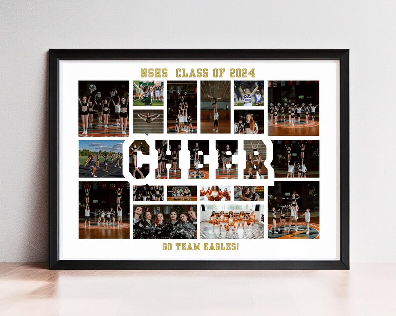 Editable 23-photo CHEER Word Collage Canva TEMPLATE Printable Custom ...