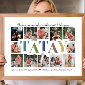 Plantilla de collage TATAY de 12 fotos editable en Canva, personalizada, para imprimir, regalo de cumpleaños o del día del padre, regalo de agradecimiento filipino, impresión de 8 x 10/16 x 20